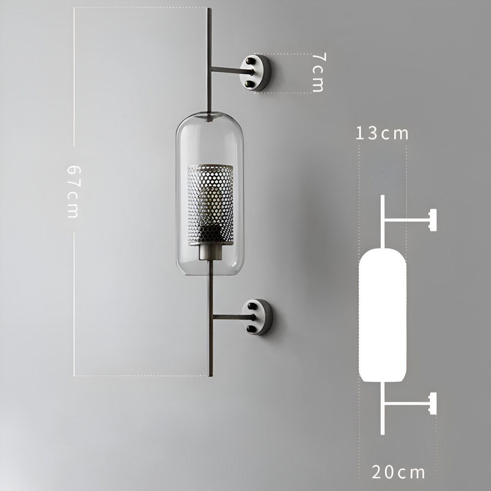 Hexara Væglampe – Glas Væglampe med Bikubemønster i Vintage LED Stil