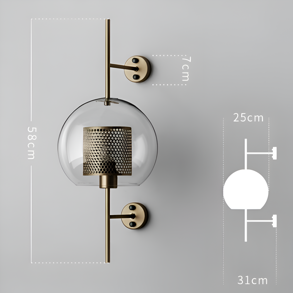 Hexara Væglampe – Glas Væglampe med Bikubemønster i Vintage LED Stil