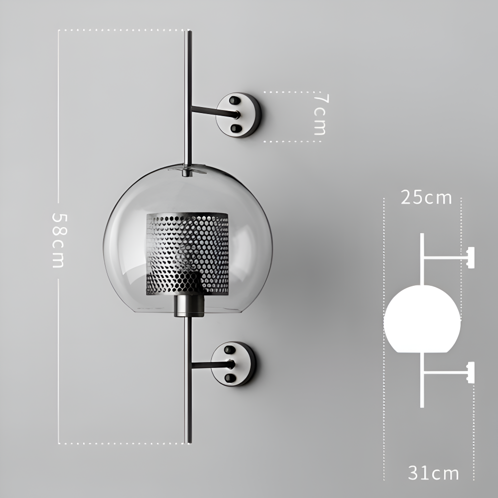 Hexara Væglampe – Glas Væglampe med Bikubemønster i Vintage LED Stil