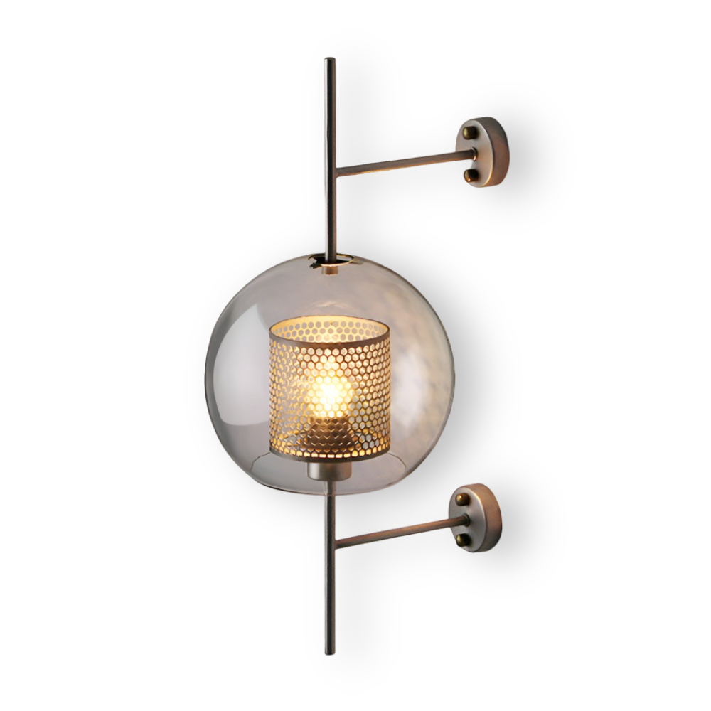 Hexara Væglampe – Glas Væglampe med Bikubemønster i Vintage LED Stil