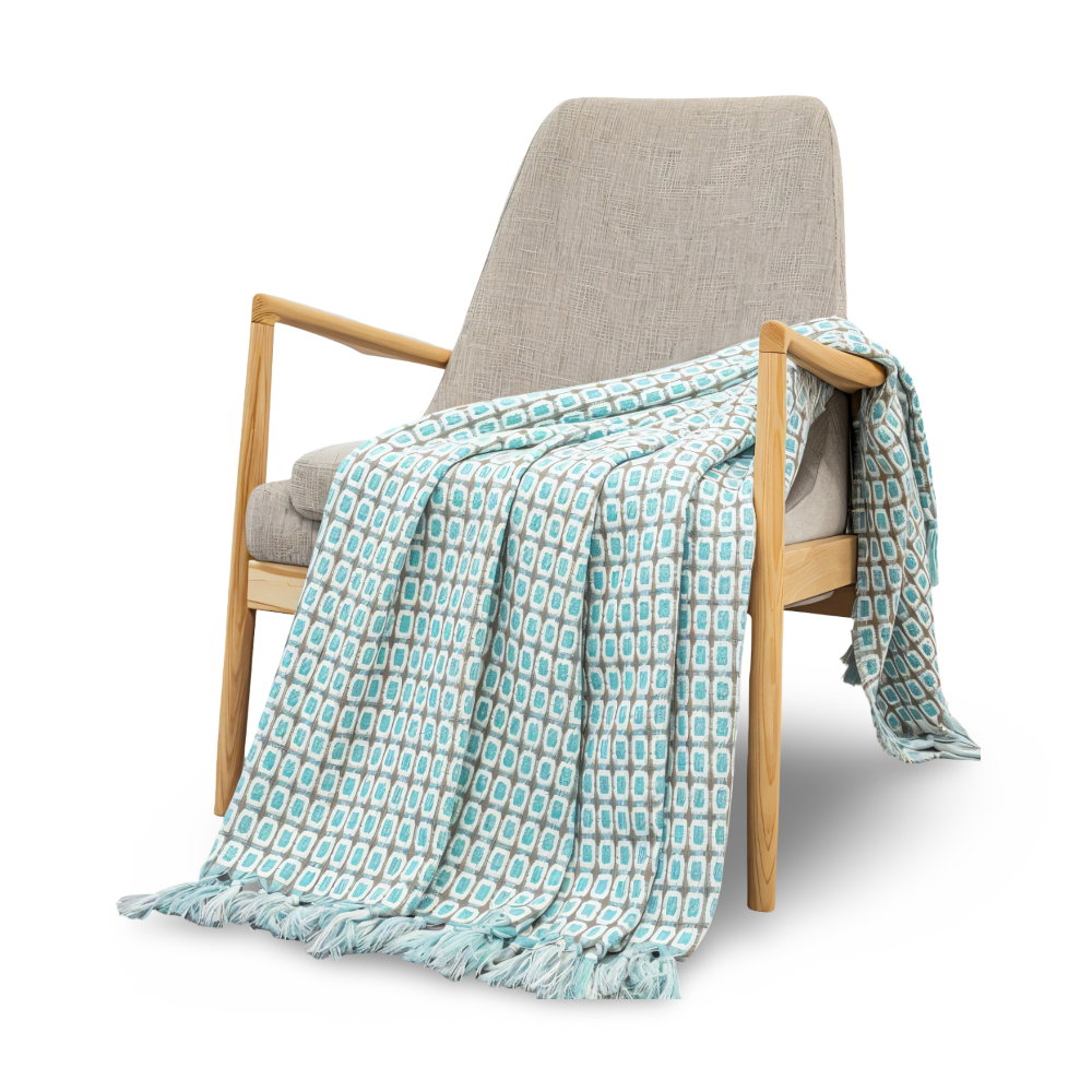 Fleeceplaid med frynser – farverig vintage plaid i blødt design