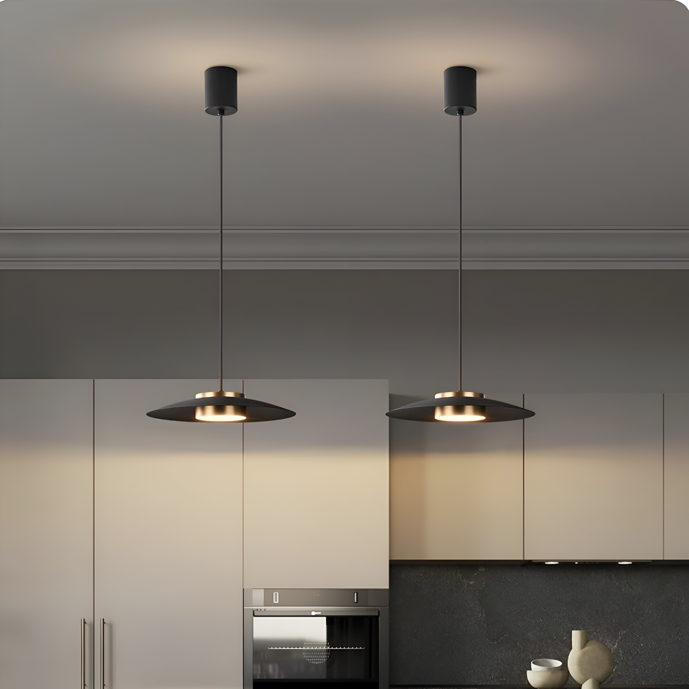 Industriel pendellampe med dæmper – sort LED lampe i nordisk design