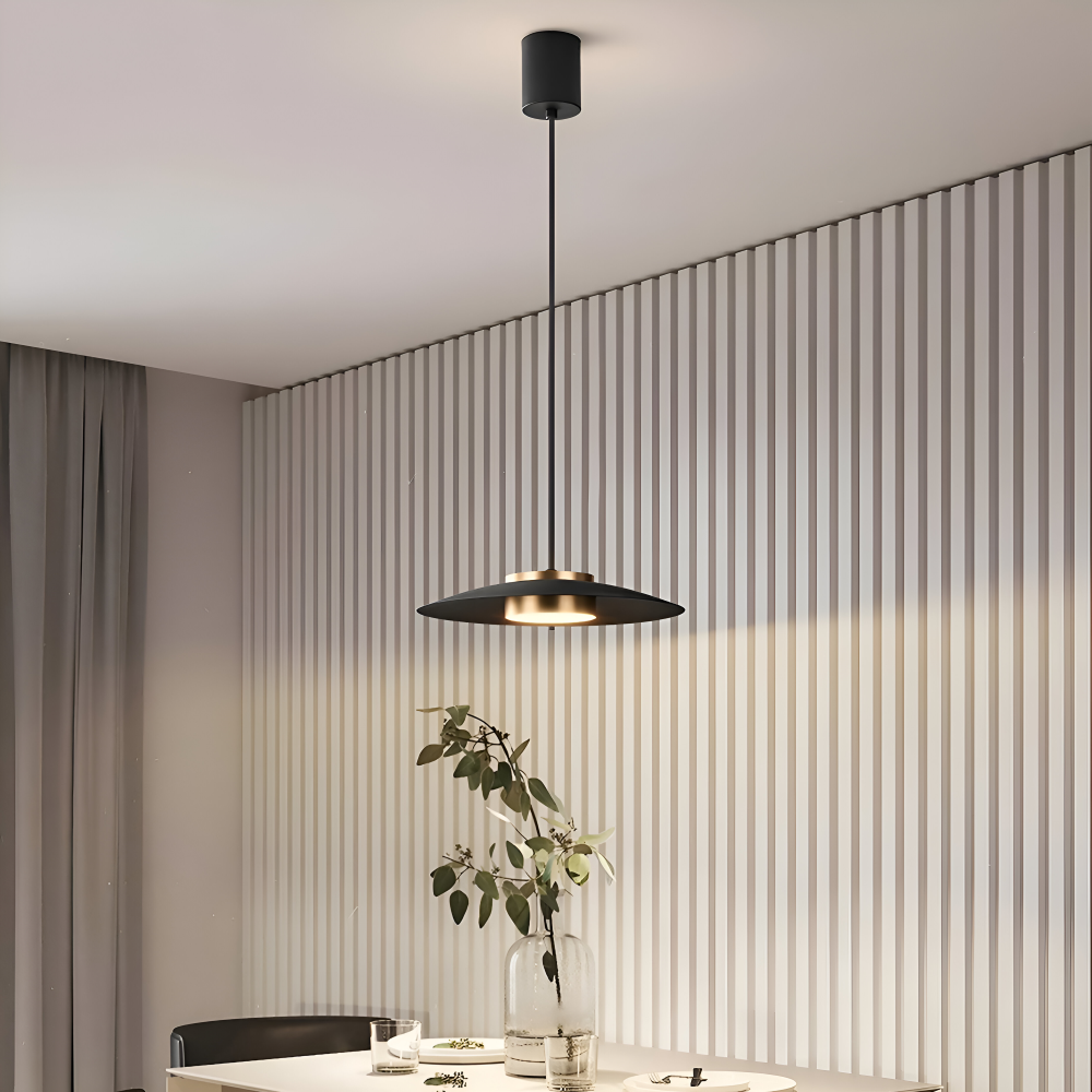 Industriel pendellampe med dæmper – sort LED lampe i nordisk design