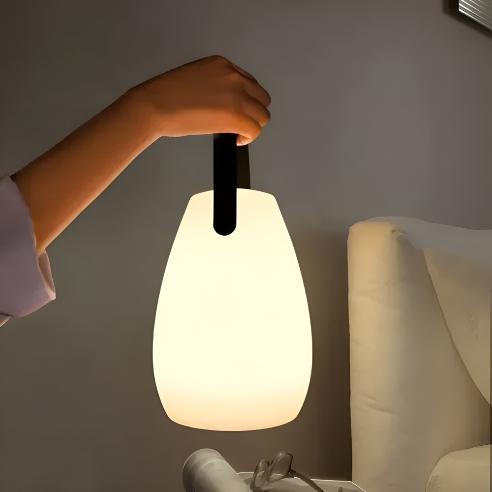 Bærbar LED bordlampe – geometrisk design med farveskift