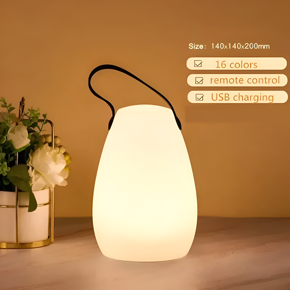 Bærbar LED bordlampe – geometrisk design med farveskift