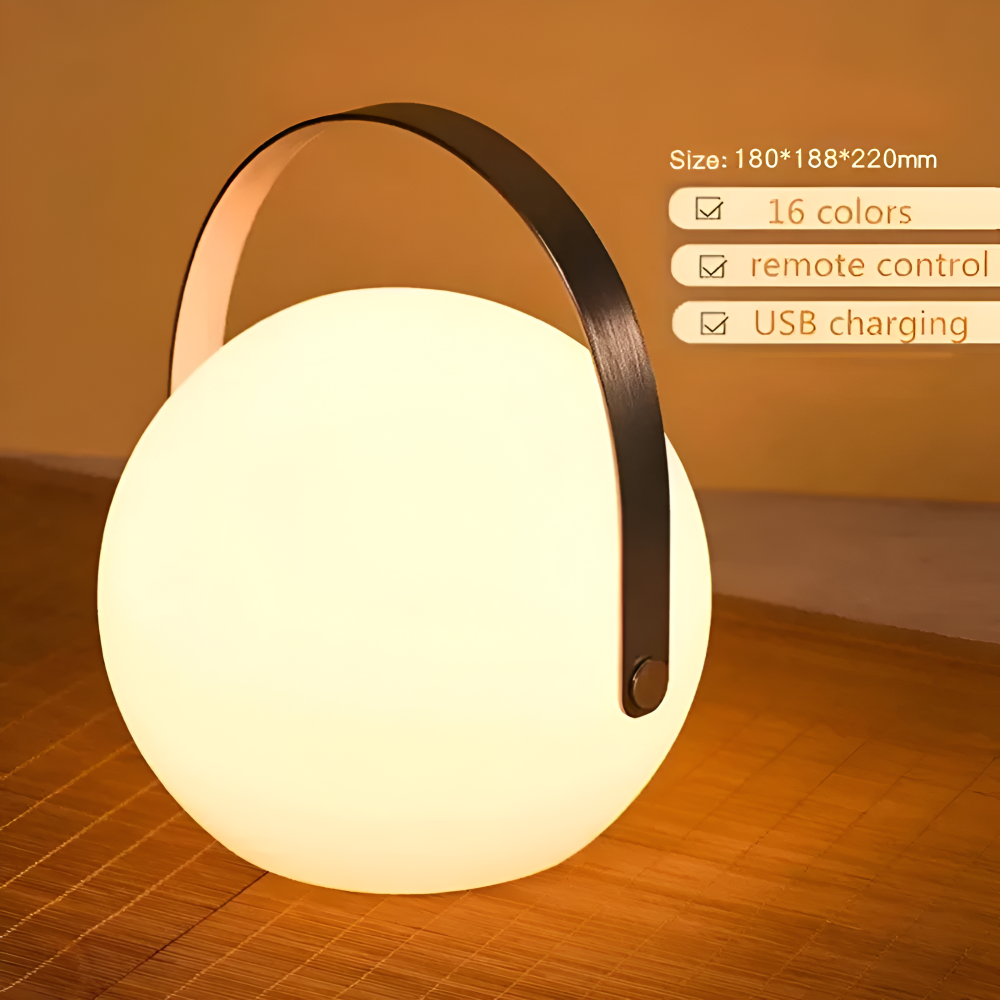 Bærbar LED bordlampe – geometrisk design med farveskift