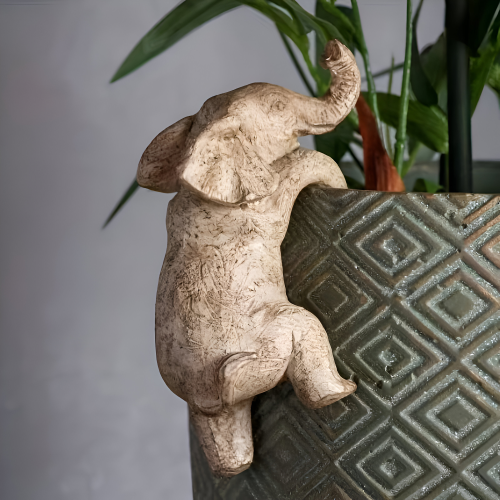 Hængende elefant urtepotteholder – dekorativ resin figur