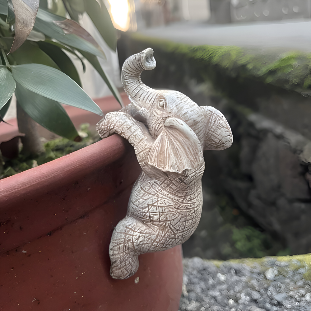 Hængende elefant urtepotteholder – dekorativ resin figur