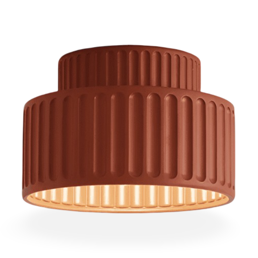 Ribello – Hvid Loftlampe i Resin med Riflet Design