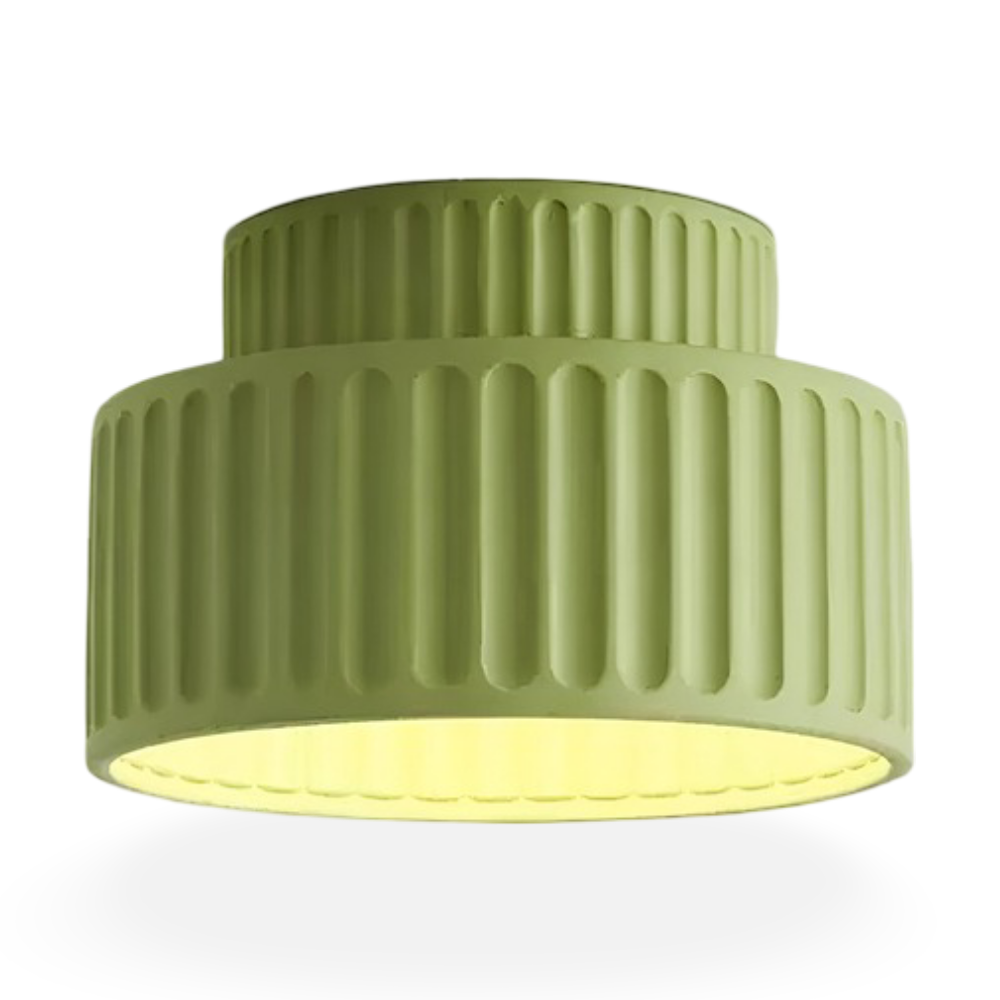 Ribello – Hvid Loftlampe i Resin med Riflet Design