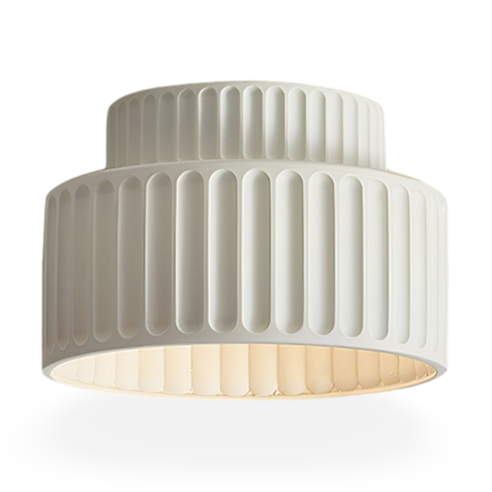 Ribello – Hvid Loftlampe i Resin med Riflet Design