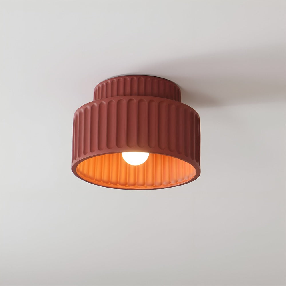 Ribello – Hvid Loftlampe i Resin med Riflet Design