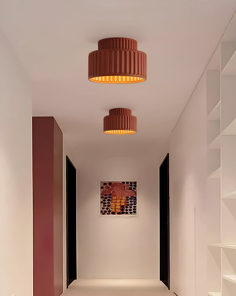 Ribello – Hvid Loftlampe i Resin med Riflet Design