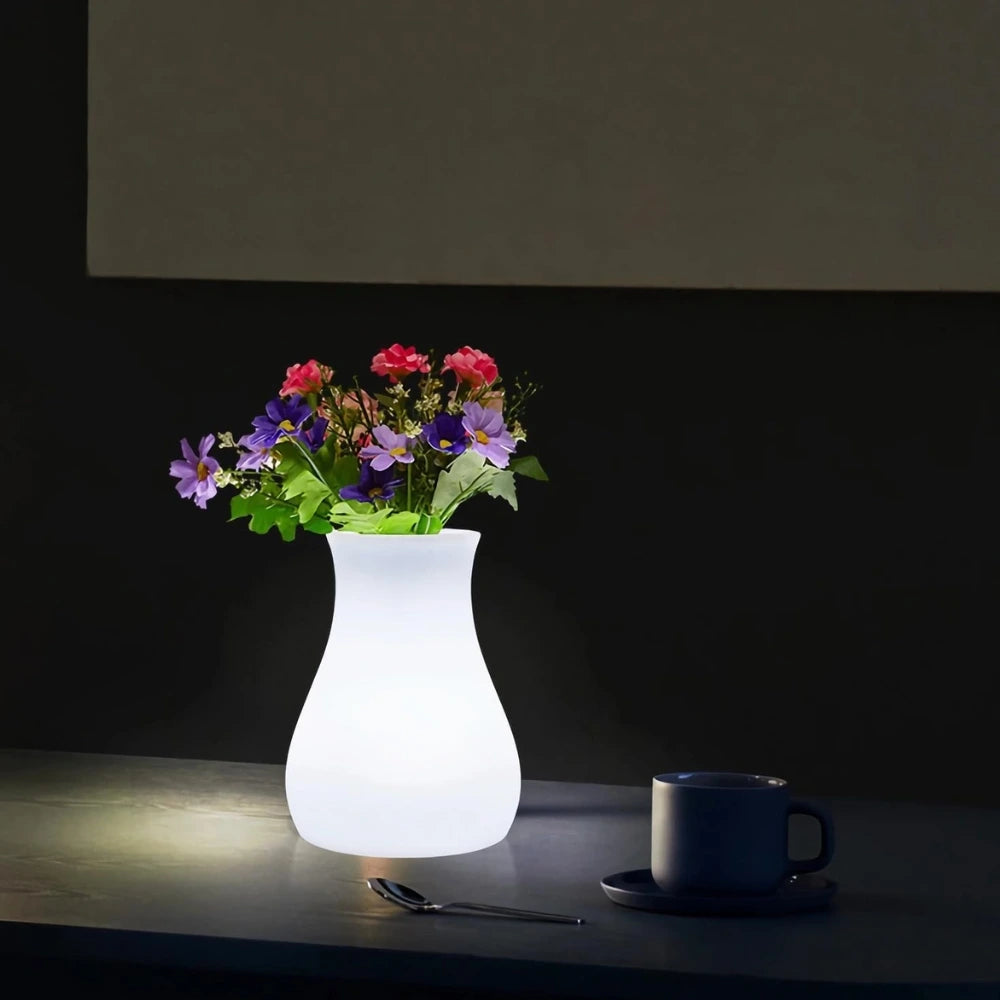 Lysende vase med LED – genopladelig vase med fjernbetjening og 16 farver