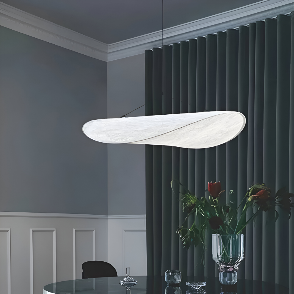 Silvara Pendellampe – Håndlavet Pendellampe i Stof og Metal med LED