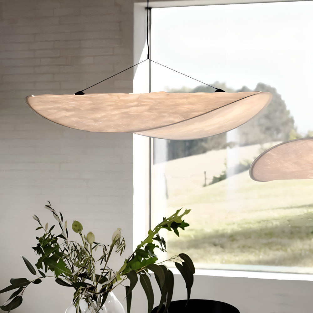 Silvara Pendellampe – Håndlavet Pendellampe i Stof og Metal med LED