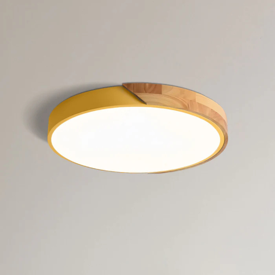 Skandinavisk LED-loftlampe i træ