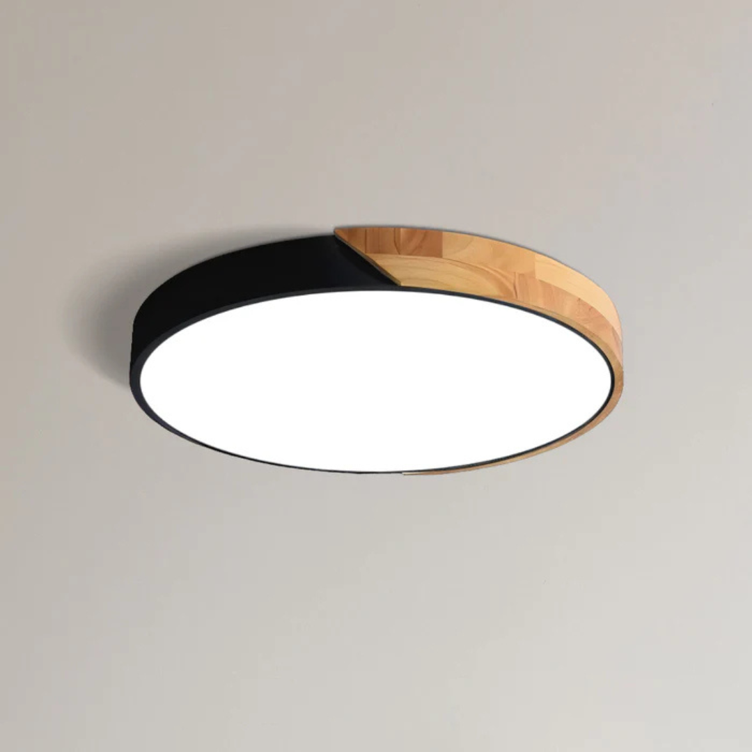 Skandinavisk LED-loftlampe i træ