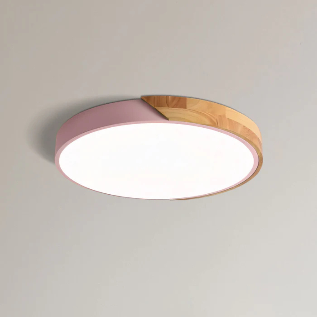 Skandinavisk LED-loftlampe i træ