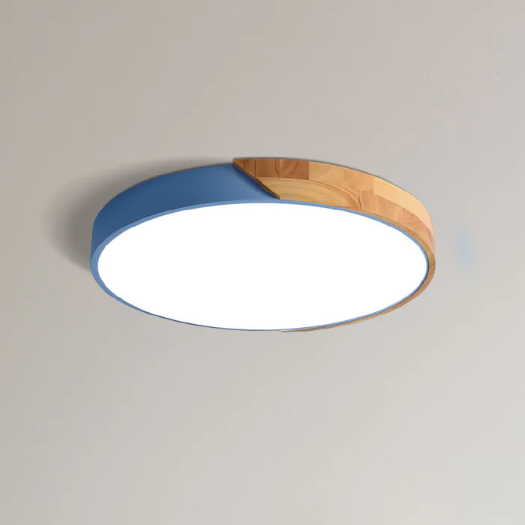 Skandinavisk LED-loftlampe i træ