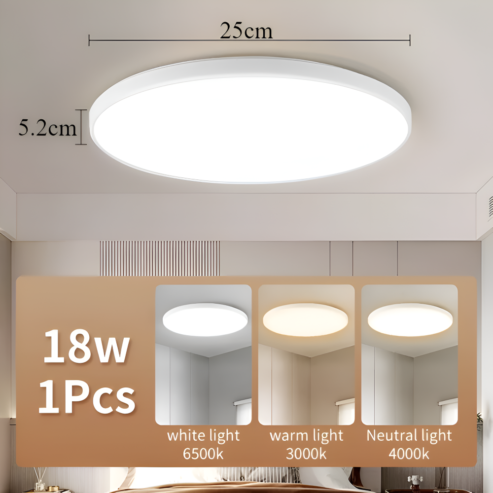 SlimAura Loftlampe – Rund Ultratynd LED Loftlampe i Moderne Design