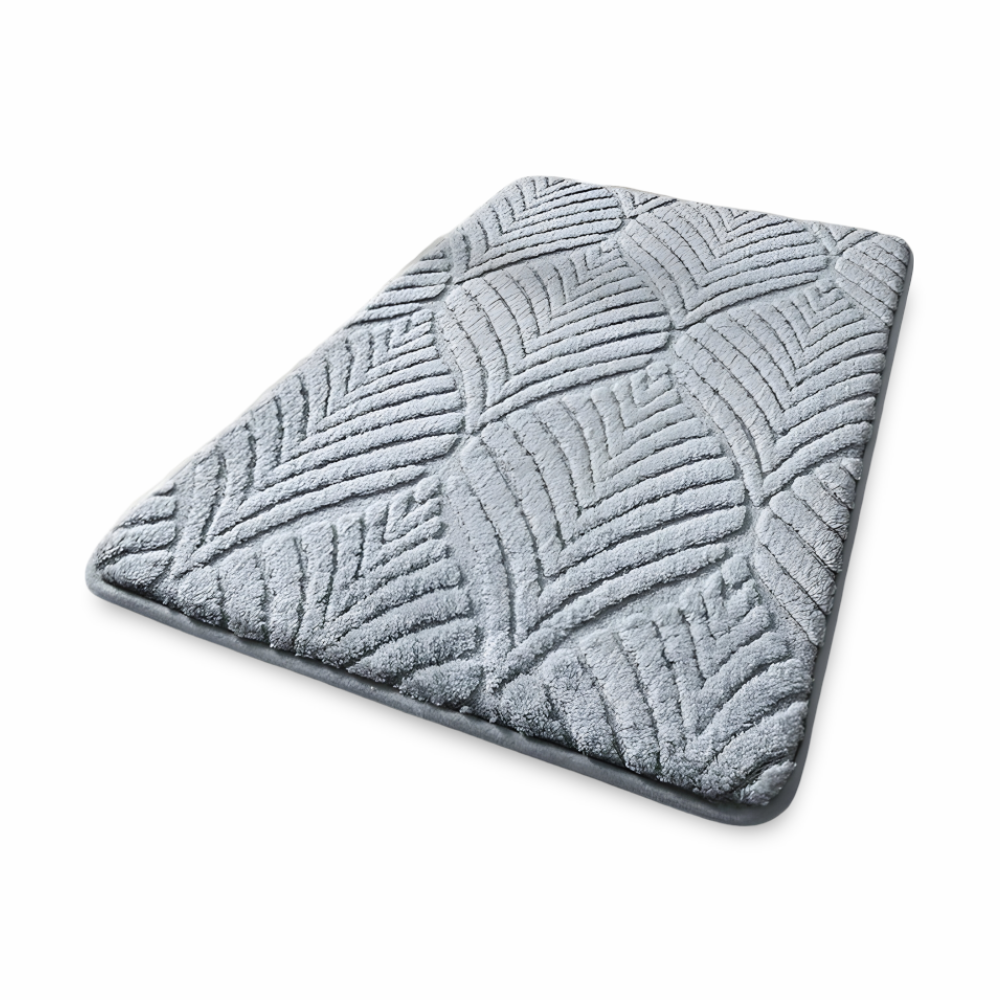 Bademåtte i mikrofiber med geometrisk mønster – blød og skridsikker