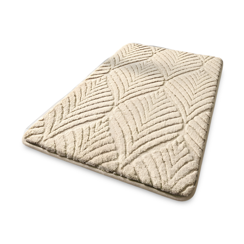 Bademåtte i mikrofiber med geometrisk mønster – blød og skridsikker
