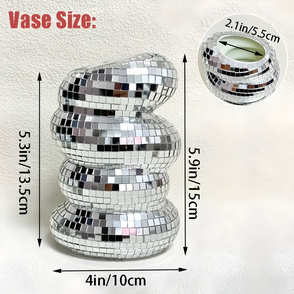 Disco vase med spejl design – glitrende dekorativ blomstervase