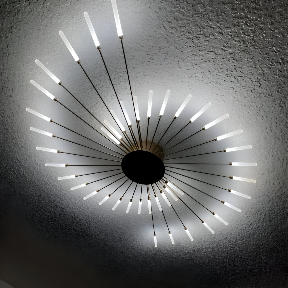 LED loftlampe i spiraldesign – luksuriøs fyrværkeri-inspireret belysning
