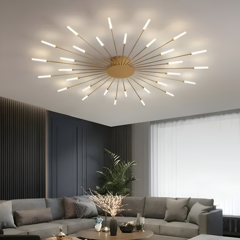 LED loftlampe i spiraldesign – luksuriøs fyrværkeri-inspireret belysning