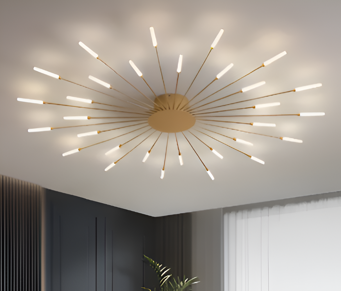 LED loftlampe i spiraldesign – luksuriøs fyrværkeri-inspireret belysning