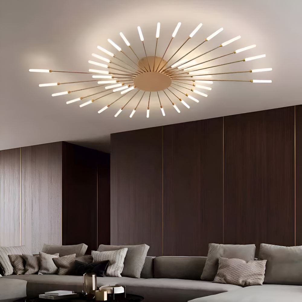 LED loftlampe i spiraldesign – luksuriøs fyrværkeri-inspireret belysning