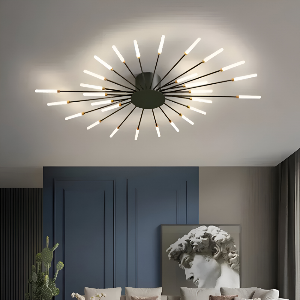 LED loftlampe i spiraldesign – luksuriøs fyrværkeri-inspireret belysning