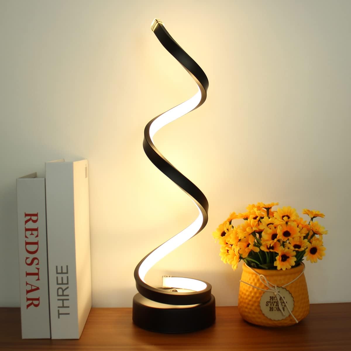 Spiral bordlampe med 3 lysindstillinger – trådløs og dæmpbar
