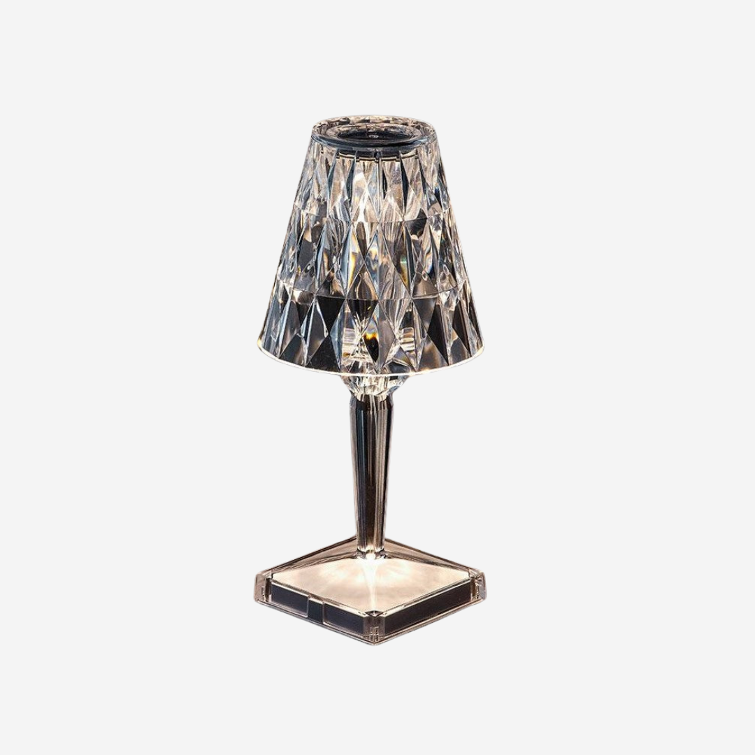 CrystalGlow – Trådlös Kristallbordslampa med Touchkontroll och 3 Ljuslägen