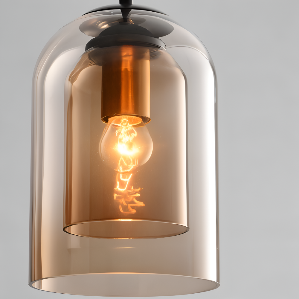 Lumora Duo Pendellampe – Pendel med Dobbelt Glasdesign i Postmoderne Stil