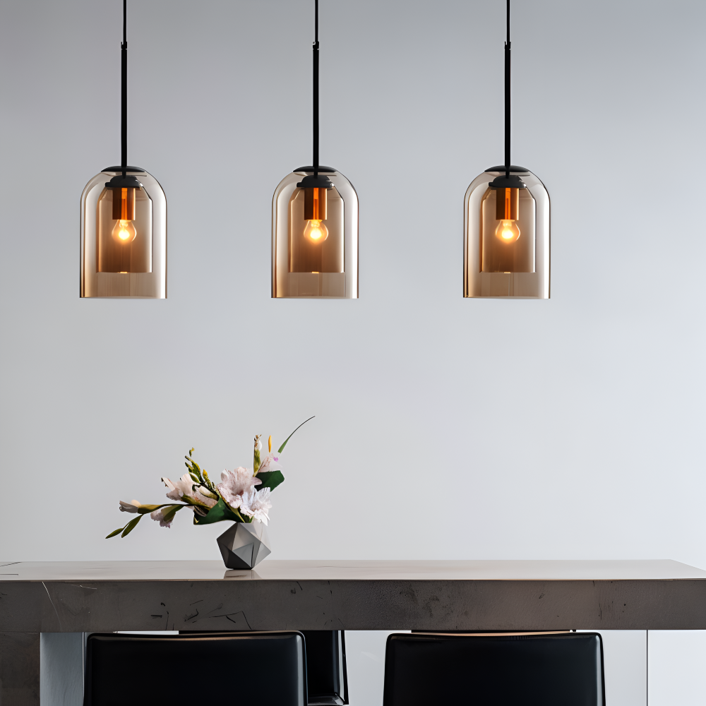Lumora Duo Pendellampe – Pendel med Dobbelt Glasdesign i Postmoderne Stil