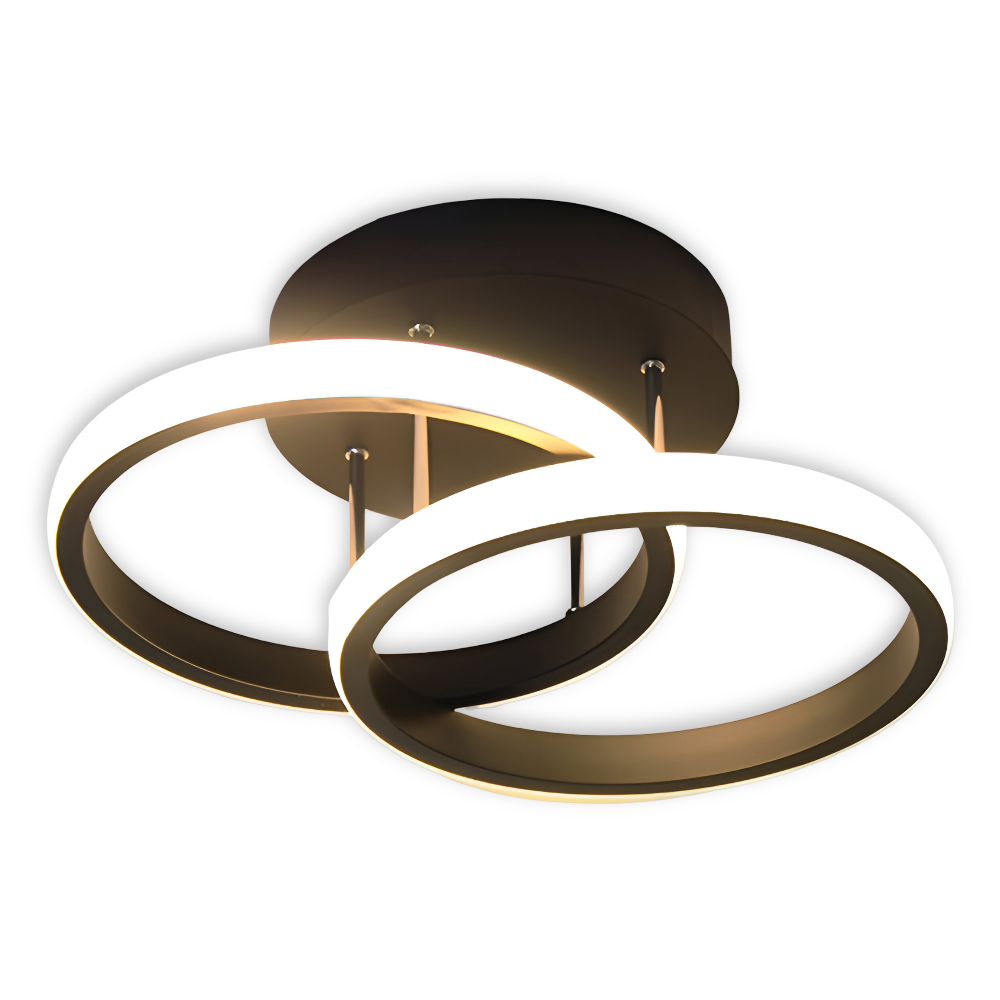 Skulpturel LED-loftlampe med hvirvlende ringe