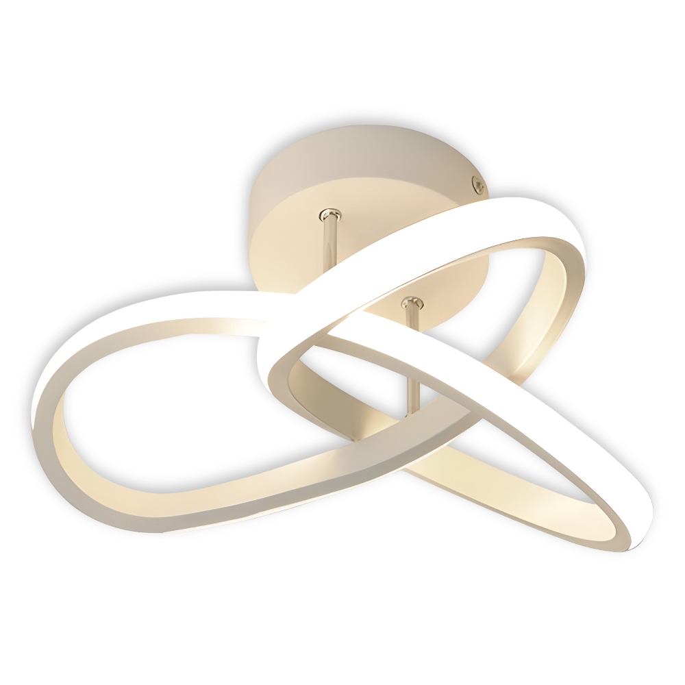 Skulpturel LED-loftlampe med hvirvlende ringe