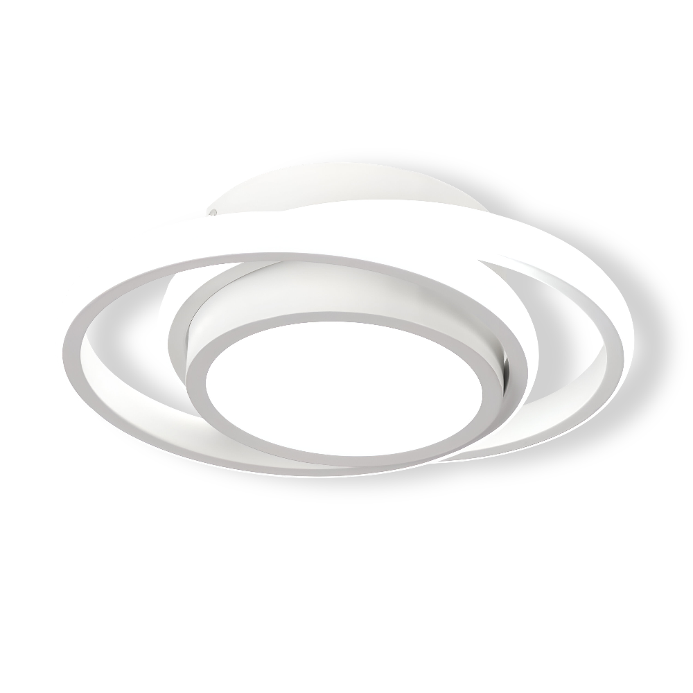 Skulpturel LED-loftlampe med hvirvlende ringe