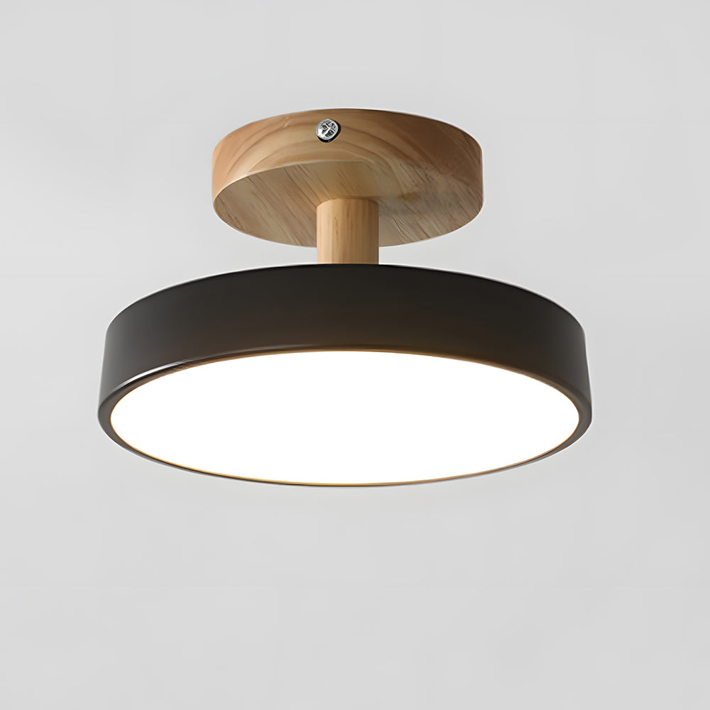 Nörd – Skandinavisk Plafondlampe med Træbase & Blødt Pasteldesign