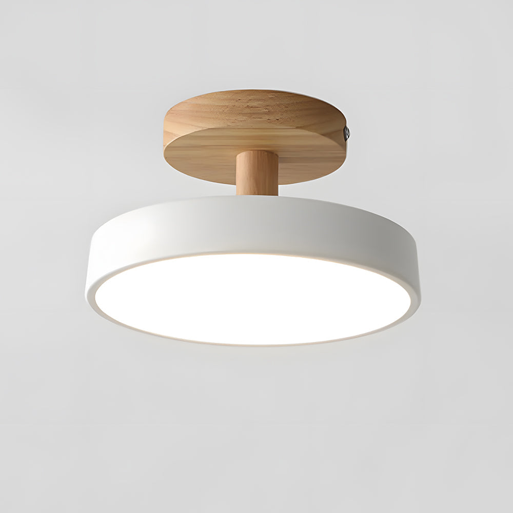 Nörd – Skandinavisk Plafondlampe med Træbase & Blødt Pasteldesign