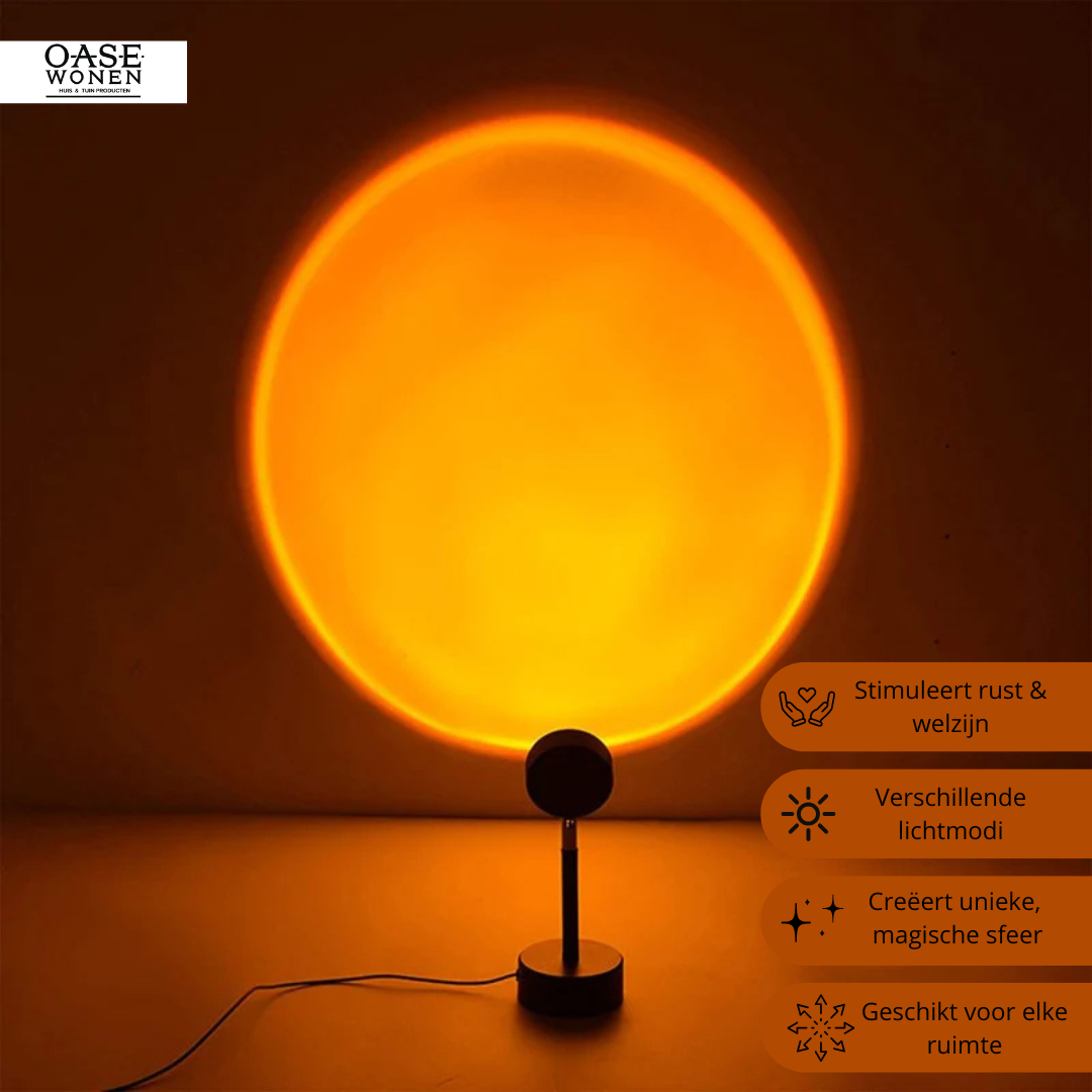 LED projektor lampe med 13 lysindstillinger – solnedgangseffekt