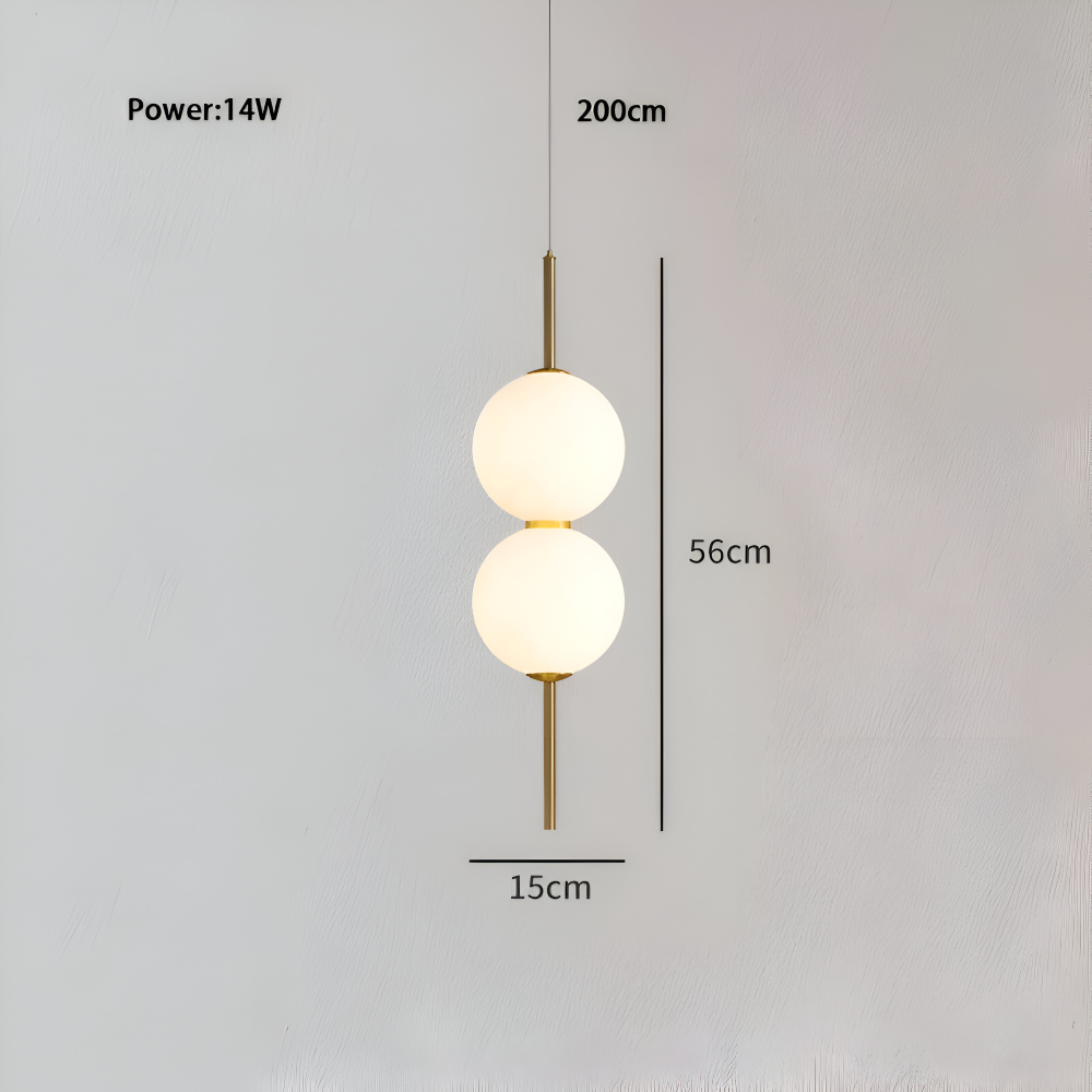 Gloriva Pendellampe – Elegant Pendellampe med Vertikalt Design og Mat Glaskugle