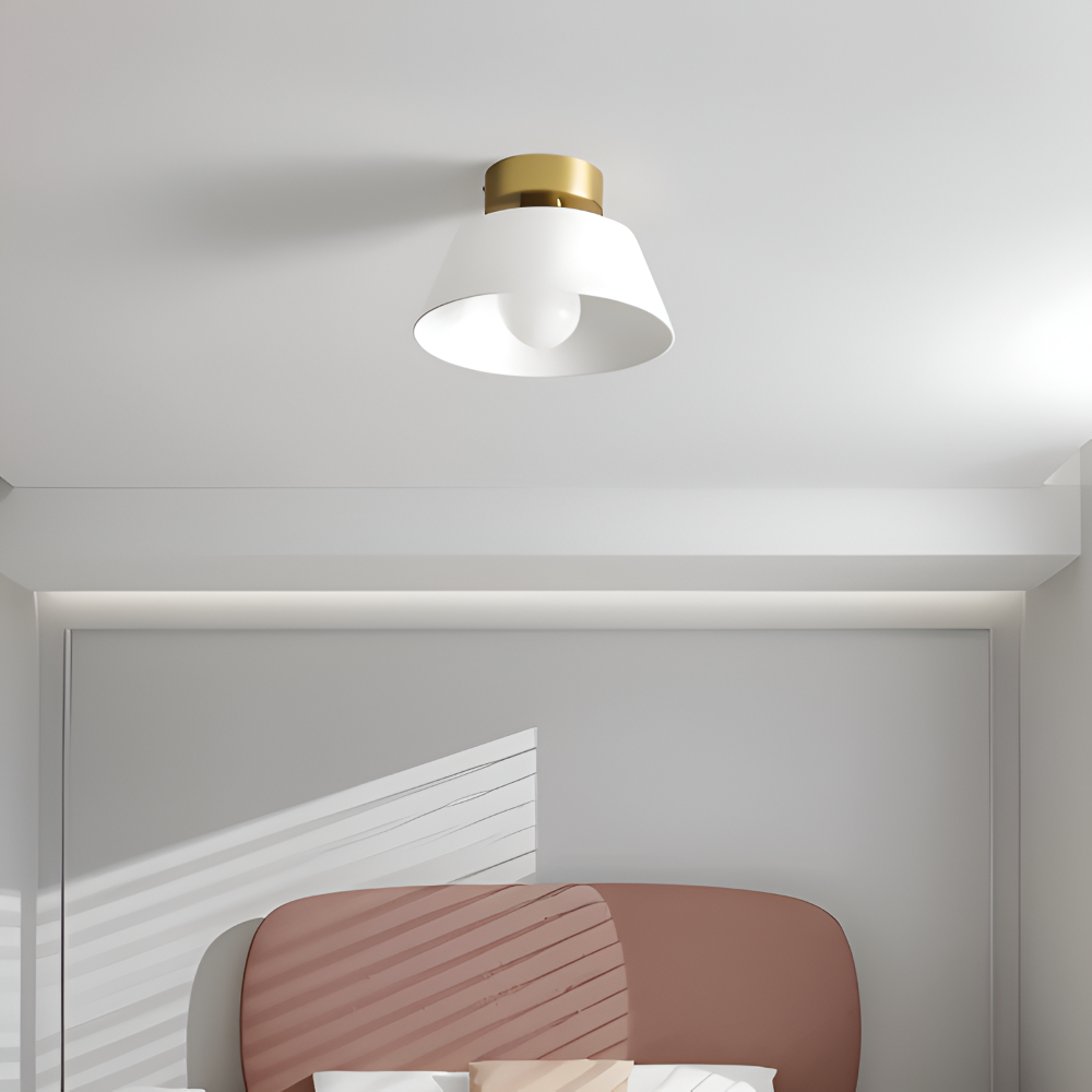 Retro LED-loftlampe i sort og hvid metal