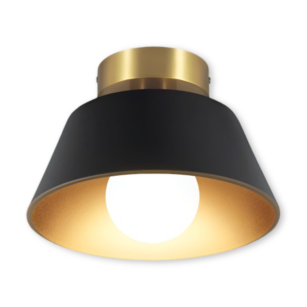 Retro LED-loftlampe i sort og hvid metal