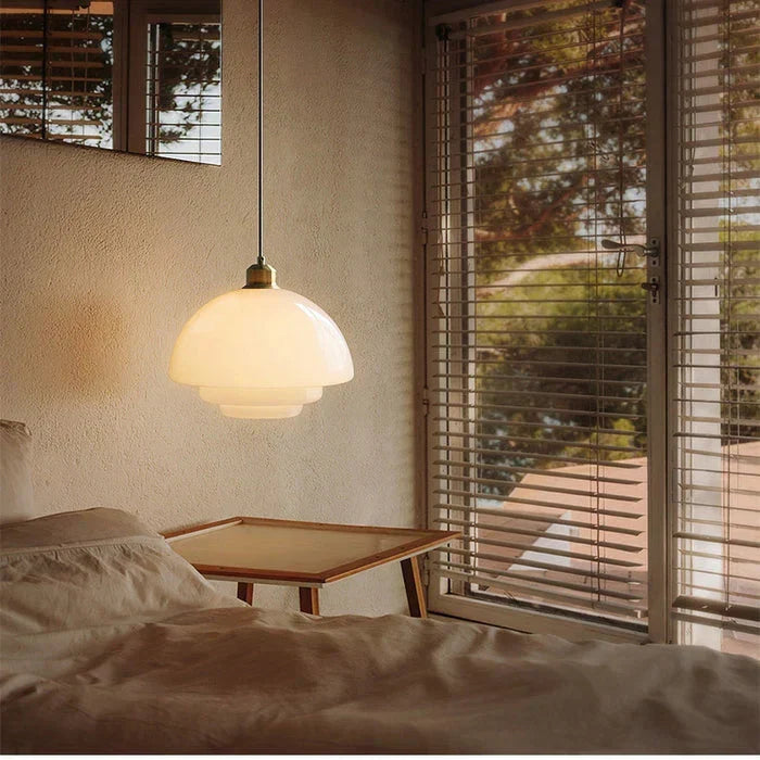 Vintage pendellampe i opalglas