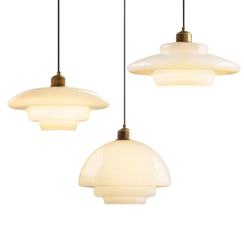 Vintage pendellampe i opalglas