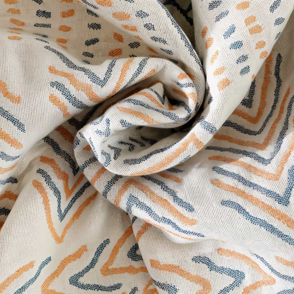 Vendbar boho-plaid i firelags bomuld