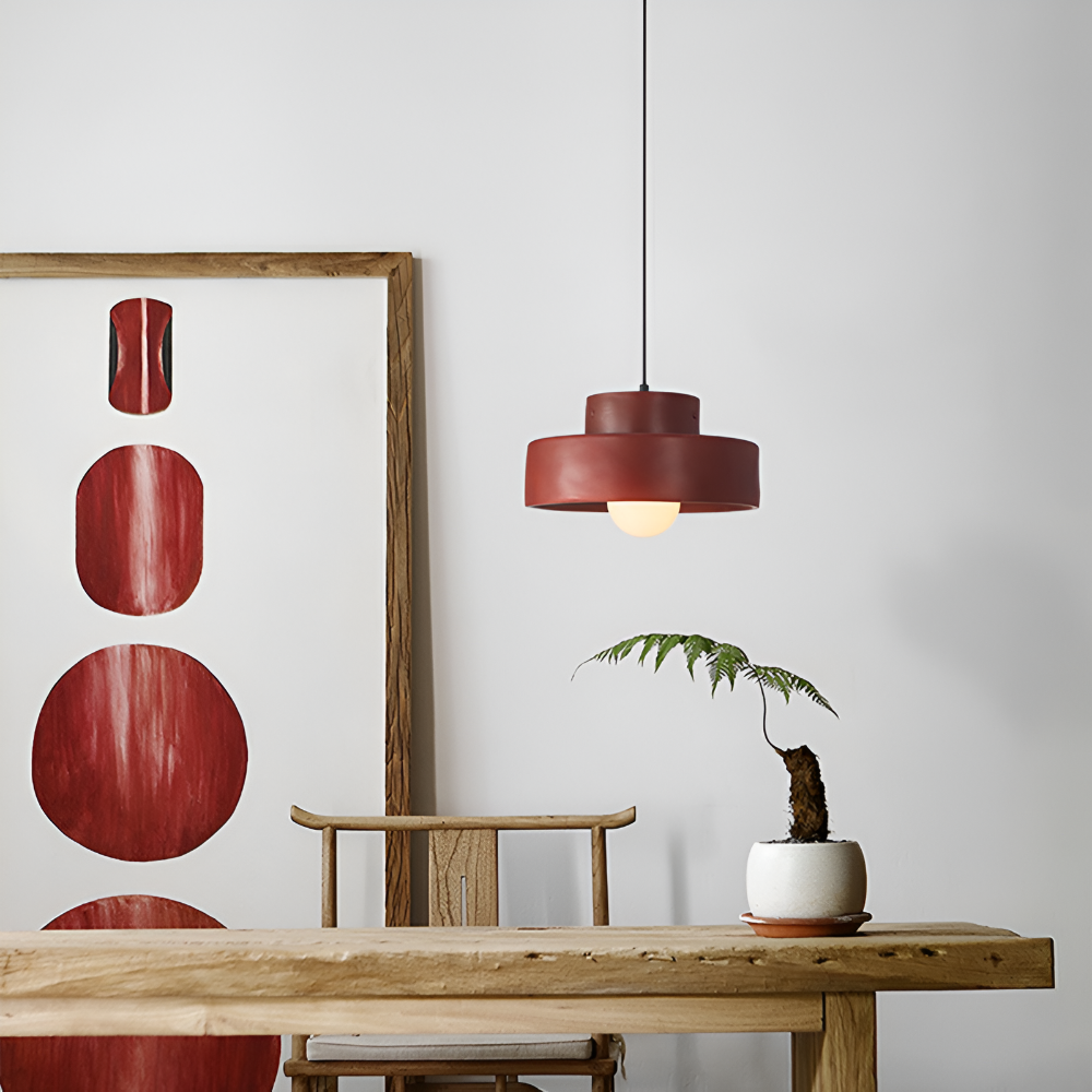 Wabi-sabi pendellampe i farvet macaron-design